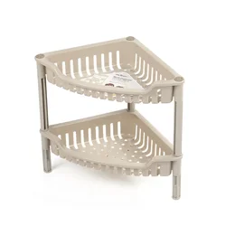 High quality Colorful Plastic Kitchen PP 2 tiers Rack plastic storage shelf