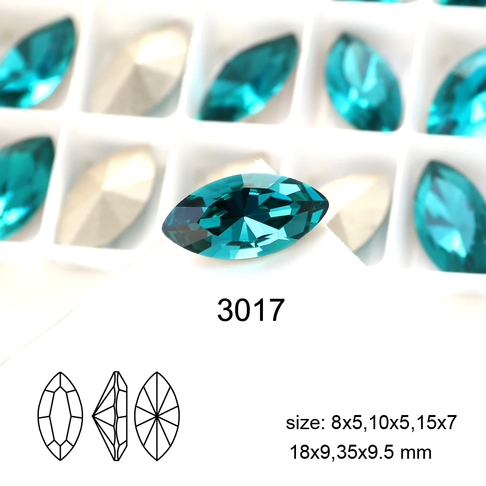 Wholesale Horse Eye Jewelry Making Point Back Rhinestone Crystal Beads