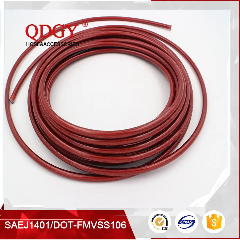 10Meters red color Stainless steel wire braided PTFE brake hose