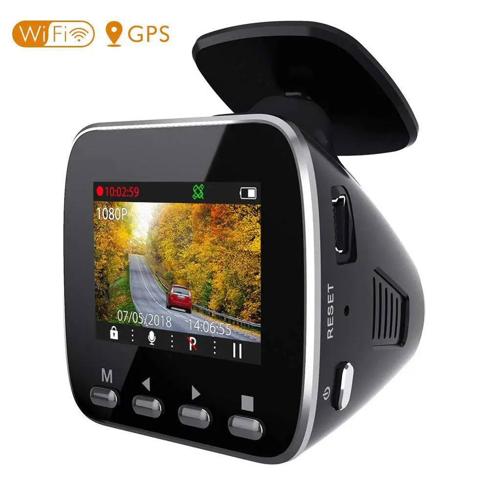 Factory price AKASO V1 mini car camera real full hd 1080p car blackbox video recorder loop recording car dvr with GPS and WIFI