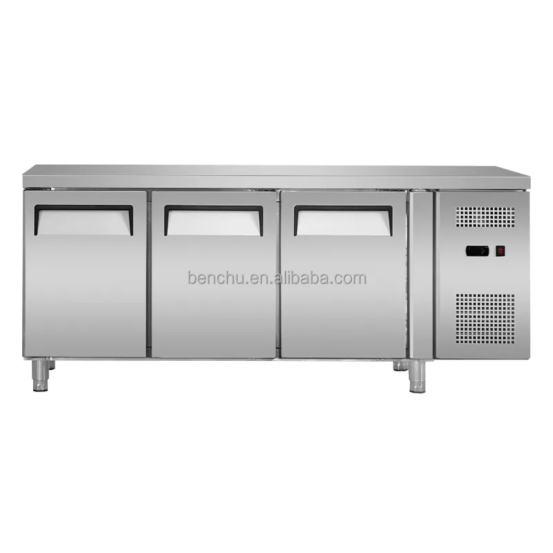 Stainless Steel Kitchen under counter refrigerator working table freezer