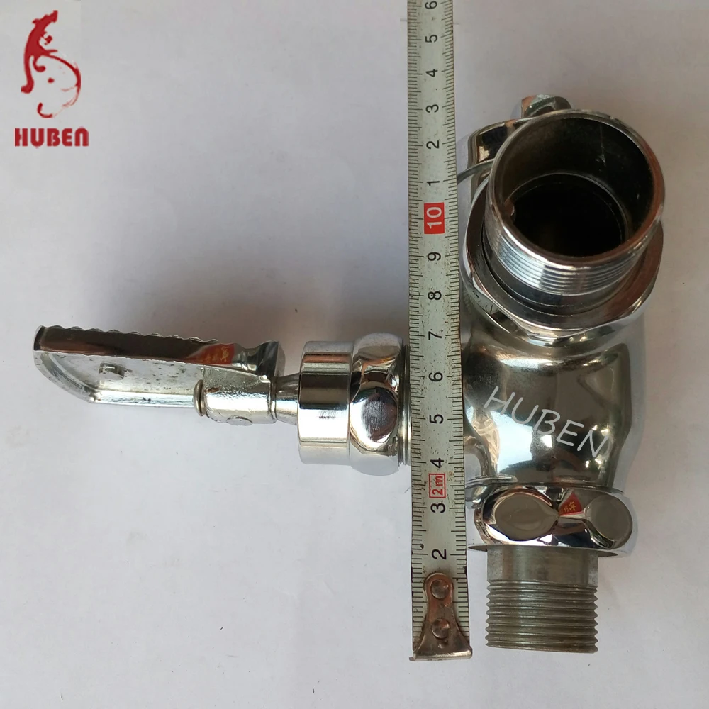 
Chrome plated foot operated flush valve for toilet 