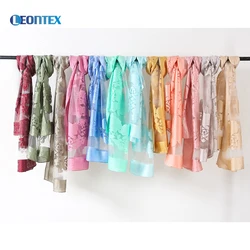 2020 spring fall fashion design embroidery floral solid shawl scarf