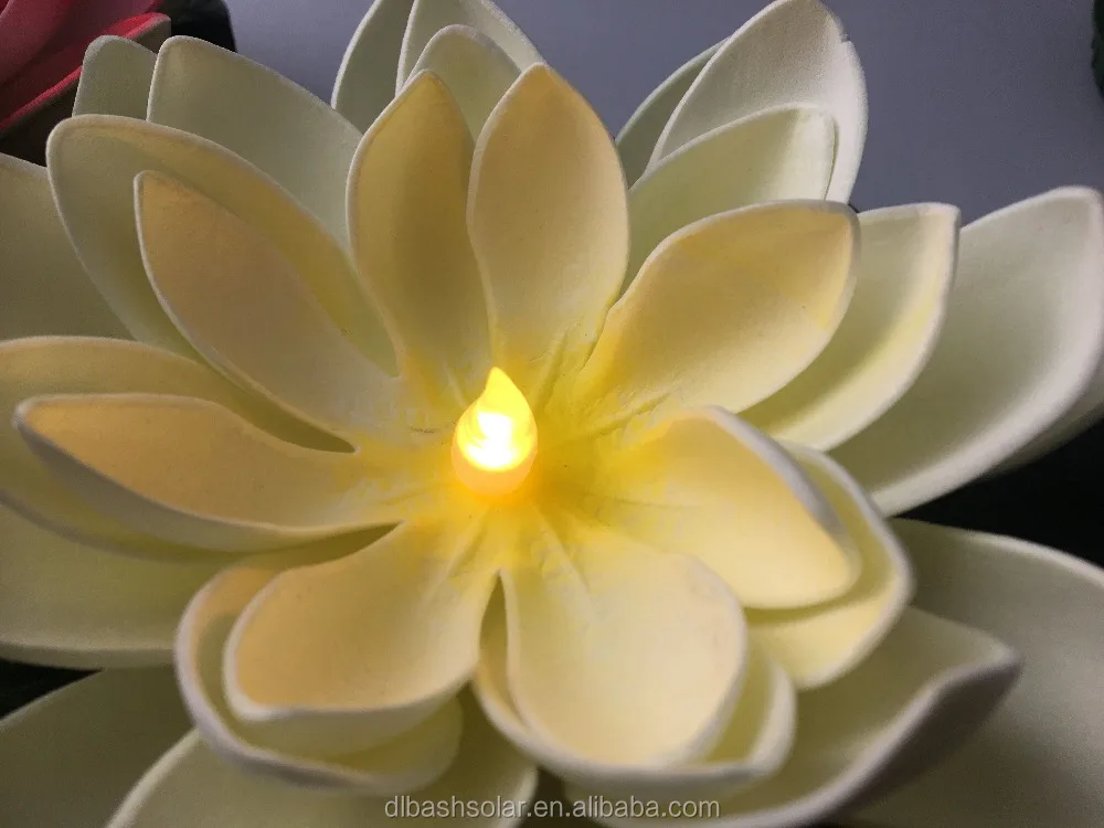 Waterproof Solar Power Lotus Float Light Garden Water Pool Lamp Flower Landscape led light