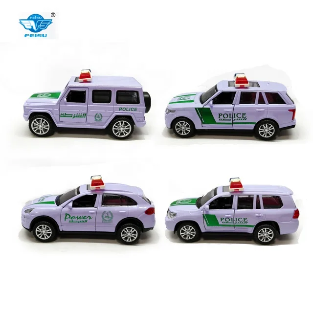 Feisu 1 32 scale UAE  style  Arab Police die cast car model toy vehicle metal toy car for sale