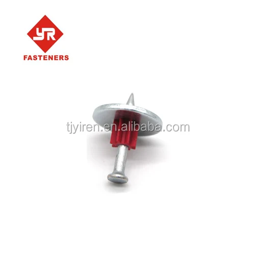 TIANJIN nails factory PDW low velocity drive pin with flute and steel washer