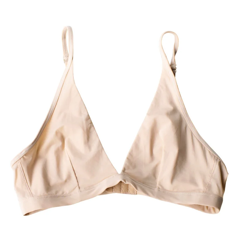 Shanhao Seamless Bikini Bra Top Womens Wirefree One-piece Ice Silk Sexy Bra Young Girls Fashion Backless Bra