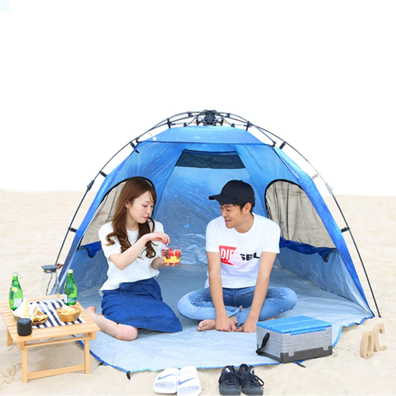 Навес для пляжа и отдыха на открытом воздухе 3-4 человек прочный тент из полиэстера 180T от солнца рыбалки кемпинга пешего туризма пикника