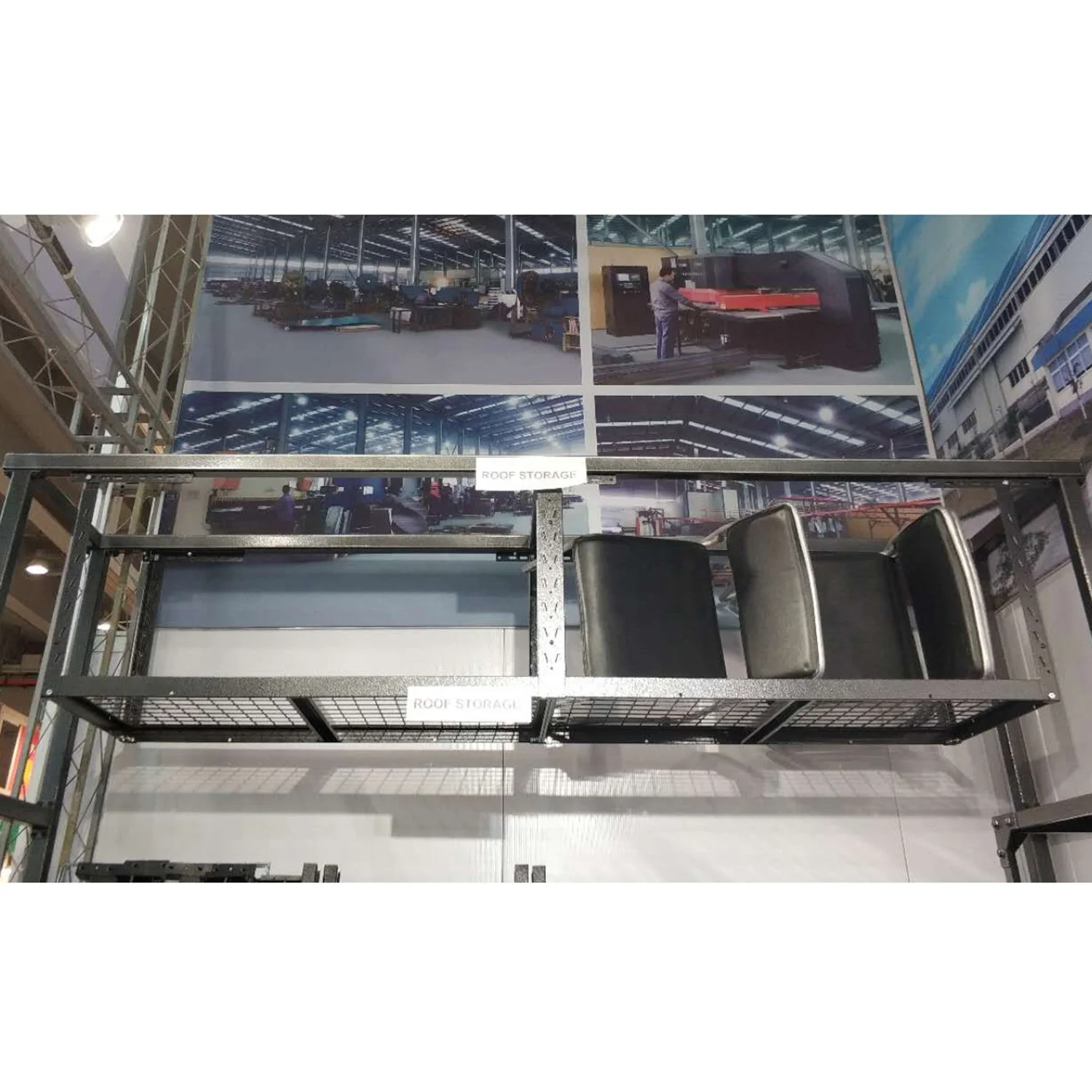 
4x4 foot metal garage wall shelf 2x8 ceilling rack powder coated steel shelving 