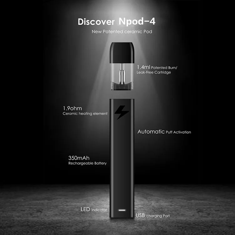 
Quality black aluminum electric transparent replacement compatible seal wax oil wellness smoke refillable pod 