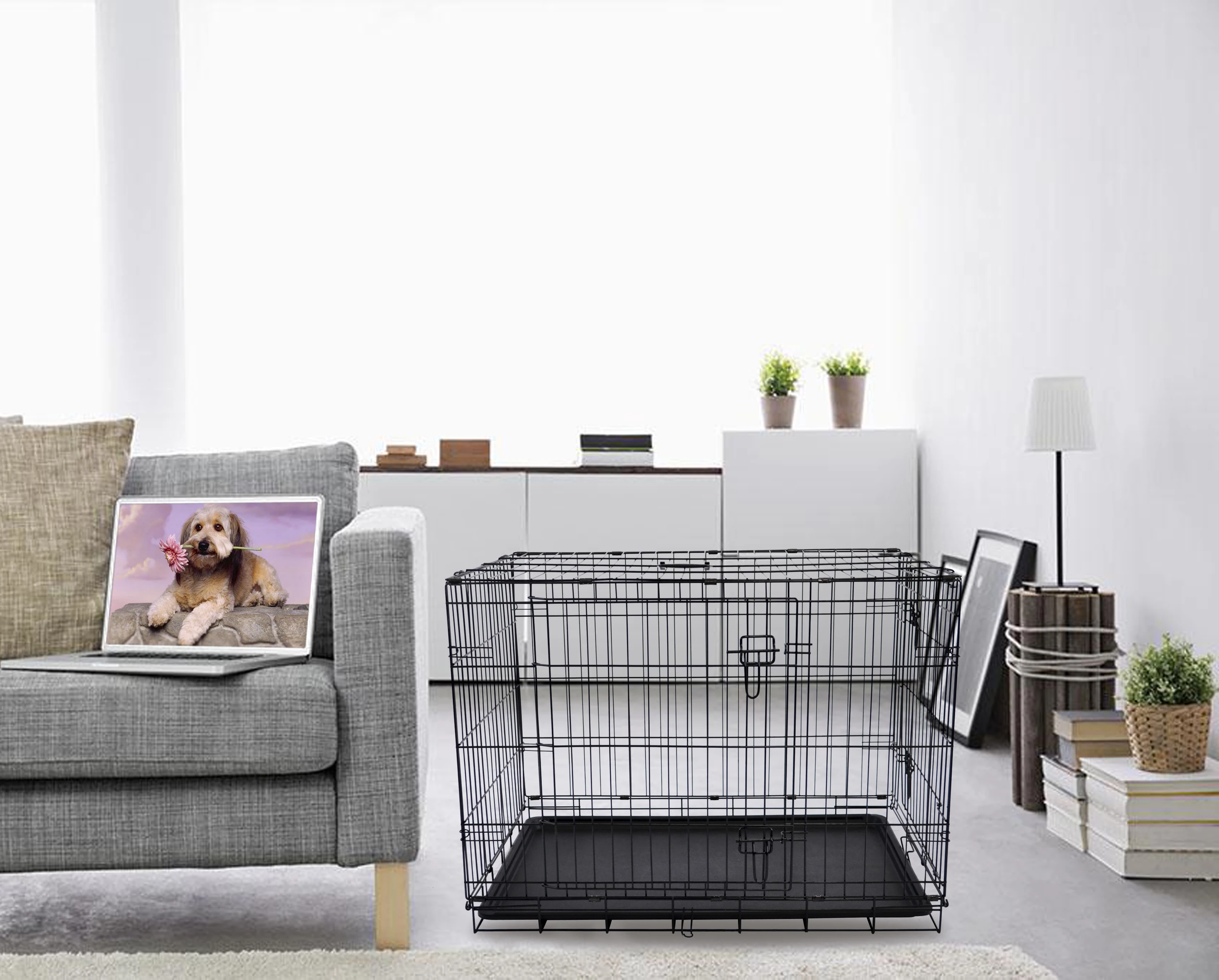 USA Warehouse 36' Size Stackable Animal Folding Iron Metal Dog Kennel Cage