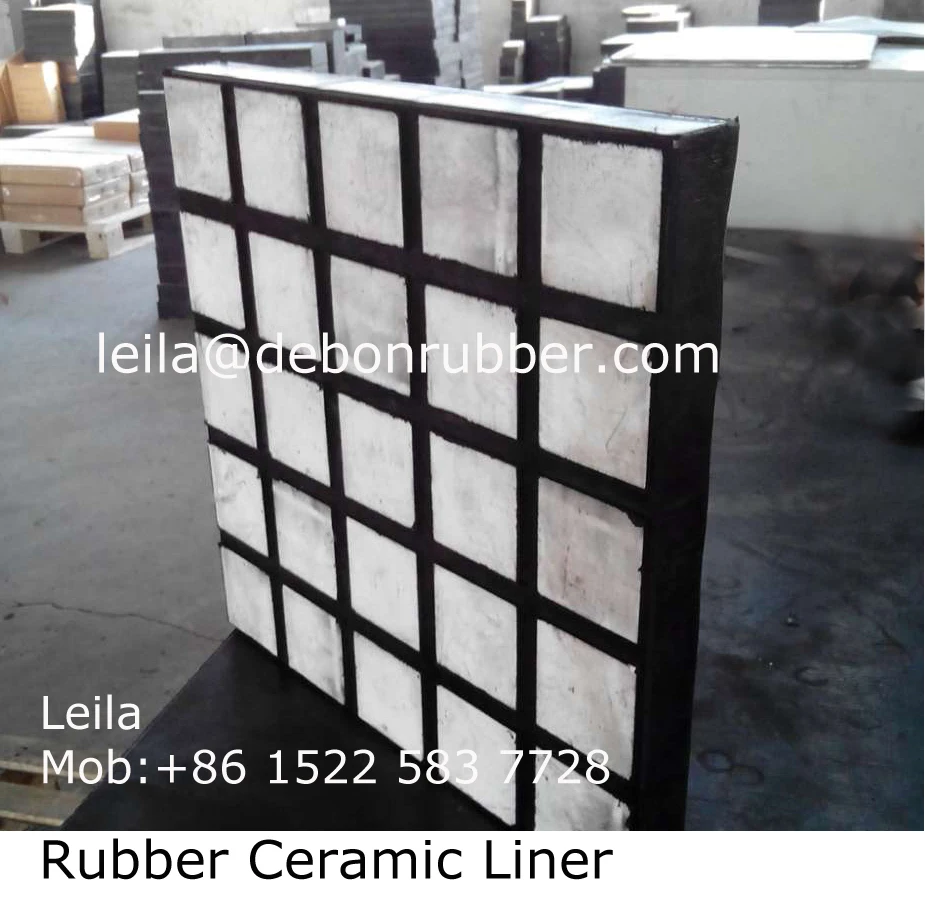 95% al2o3 ceramic wear plate, rubber backed ceramic tile lining for chute