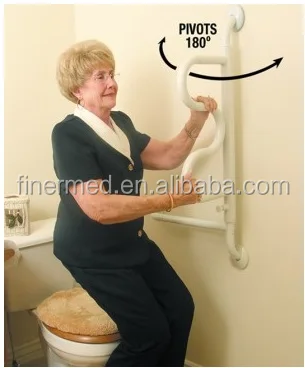 
Pivoting Curved Toilet Grab Bar for elder 