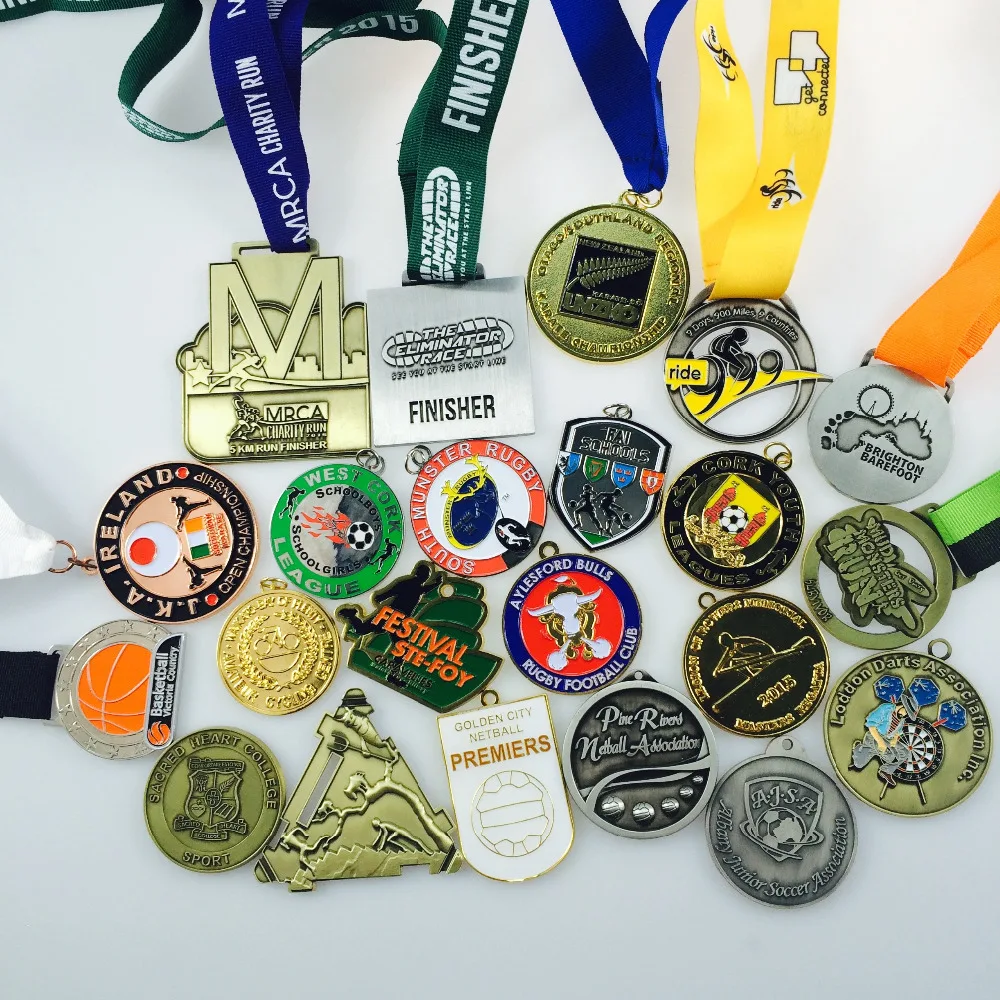 Custom design 3d marathon running colorful metal hot sell medals
