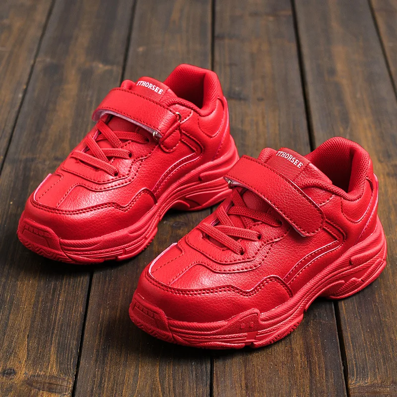 
china Girl Casual Sports Shoe Leather Boy Basketball Wholesale Shoe Kid Fashion Shoe 