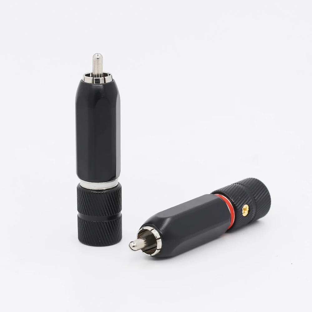 OEM Black Print Gold RCA connector cables  Audio RCA plug rca audio adapter Audio HIFi cable