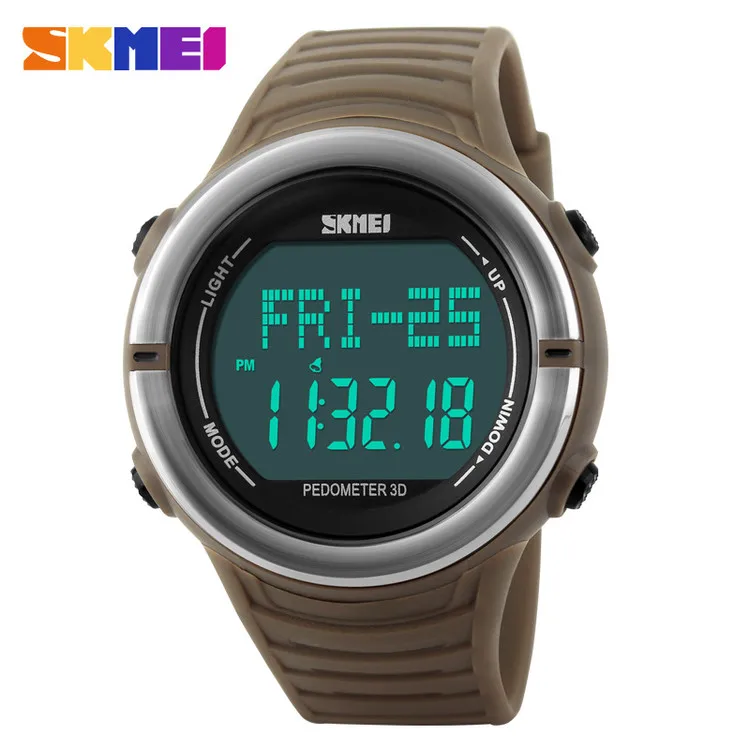 SKMEI 1111 horloge watches men heart rate monitor 3D pedometer watch instructions, round smart sport watch
