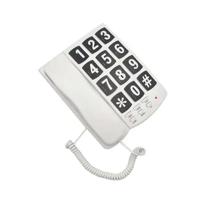 Guangdong Nice Design Hearing Aid Compatible Function Big Key Button Fixed Telephone for Office and Home Use
