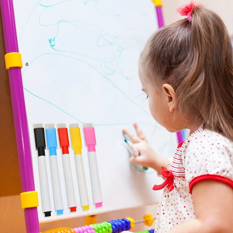 
6 Assorted colors magnetic dry erase whiteboard marker pen 