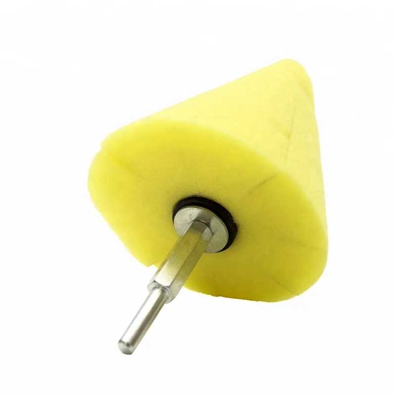Car Wheel Yellow Umbrella shape Polishing Waxing Cleaning Power Foam Cone Dual Action mini Polisher