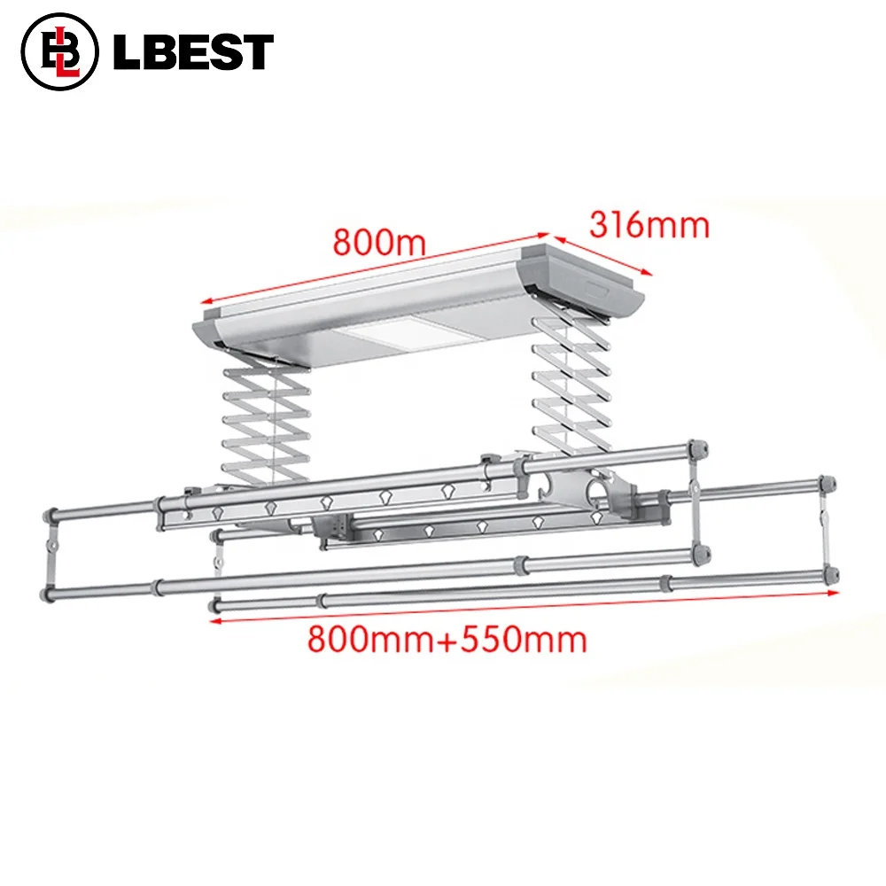 
Automatic retractable folding clothes line 