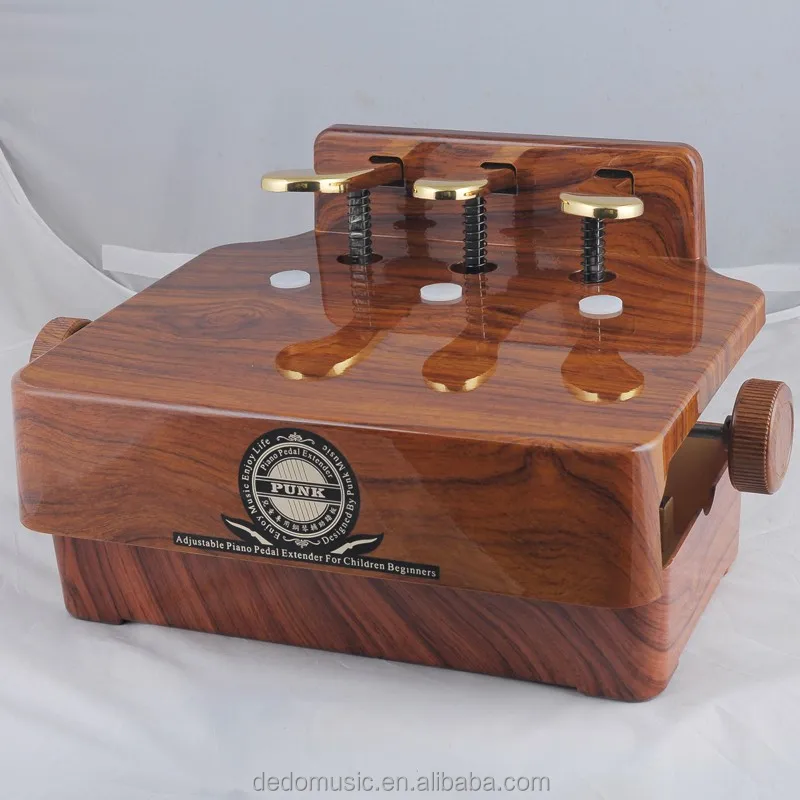 Popular Black color and Wooden Color Adjustable Piano Pedal Extender with 3 pedals for Children Use