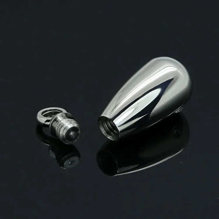 Marlary Necklace Ashes Jewelry Water-Drop Shape Steel Cremation Keepsake Urn Pendant