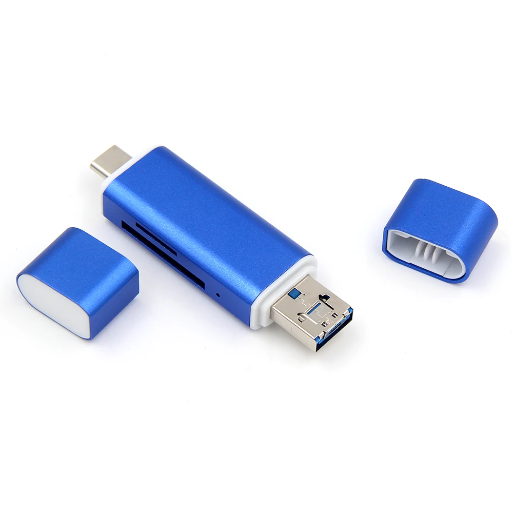 
Aluminum Alloy 3 in 1 OTG Card Reader Type C Micro USB Multi-function Memory Card Reader Adapter For Macbook PC Phone 