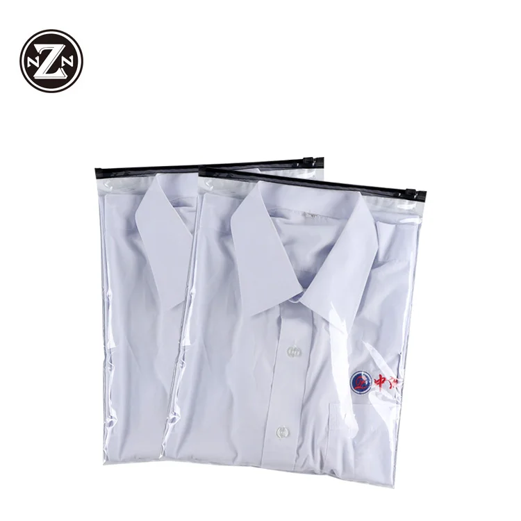 
custom printed logo self sealed hdpe ldpe slider zip lock plastic packaging bag for clothes 