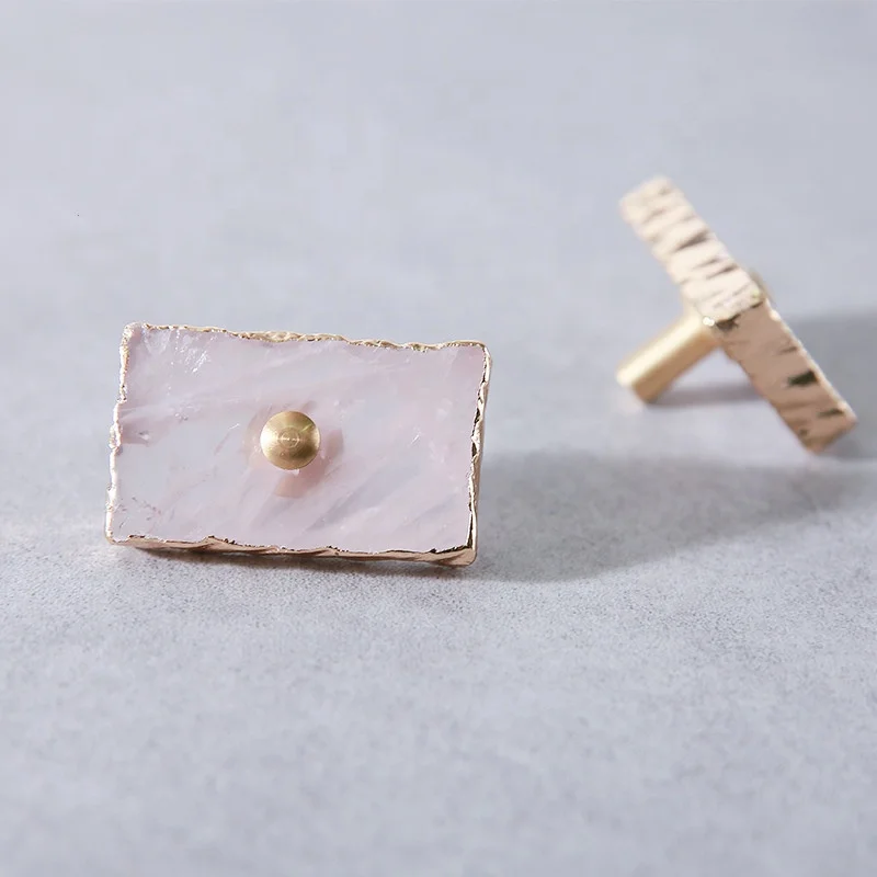 QS-HK0100 Crystal knob gold drawer handles brass cabinet handle modern furniture