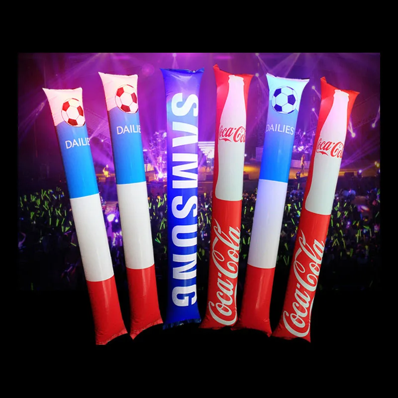 Custom printed promotional inflatable LED noisy thunder sticks