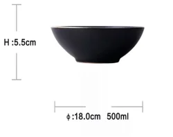 Nordic matte black ceramic tableware dinner plate wholesale rice bowl sets