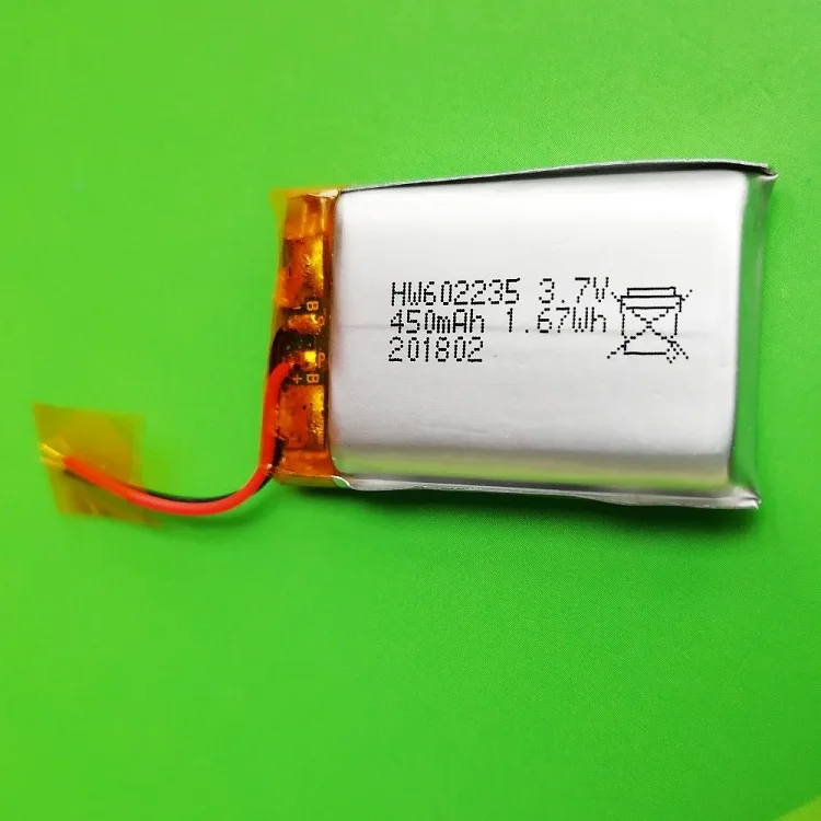 Customized 3.7v li-ion polymer battery 450mAh rechargeable lithium polymer batteries for smart watch