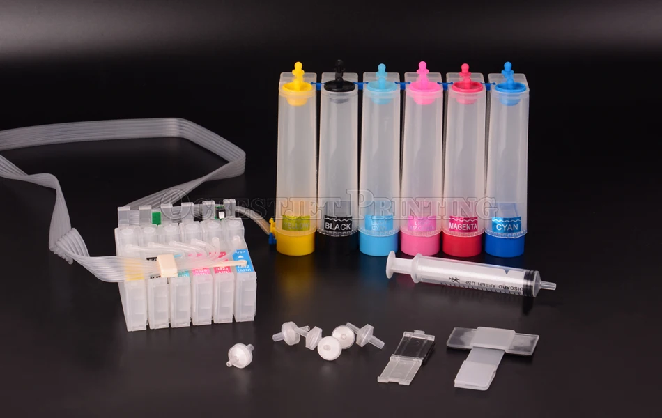 
OCBESTJET 6Color/set T0791-T0796 Ciss Sublimation Ink System 1430 For Epson 1430 1400 1410 1500W Printer 