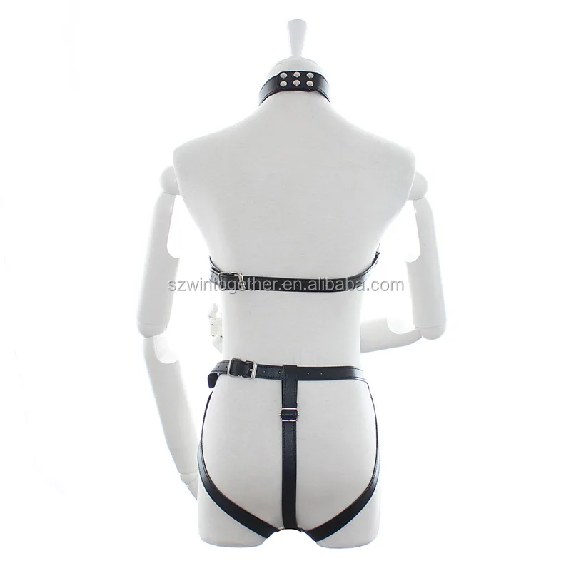 fetish slave sex toys for female chastity belt leather body harness bondage