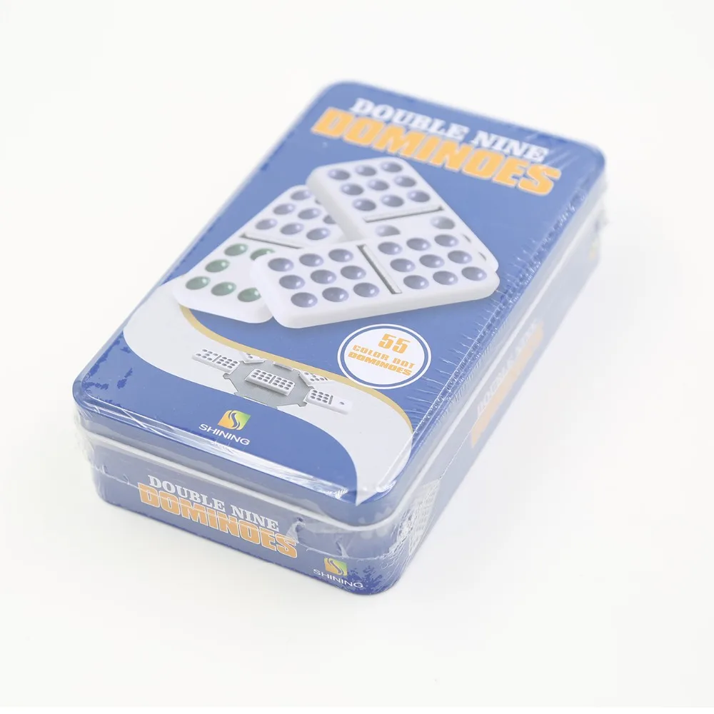 
Plastic domino Clear Tin box Domino Set-Double Nine 