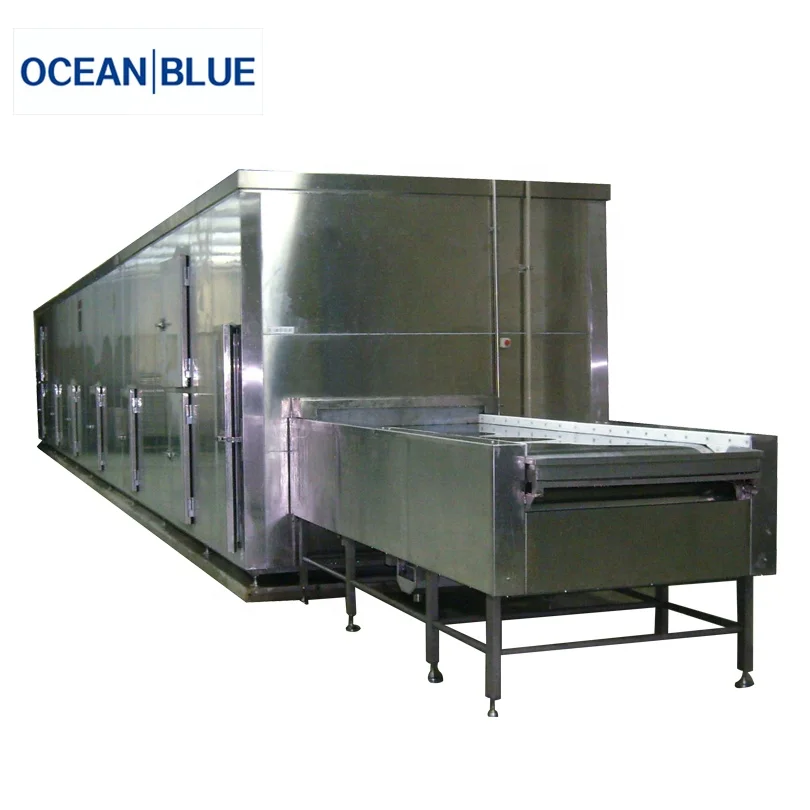 500kg/h IQF Fluidized Bed Tunnel Freezer