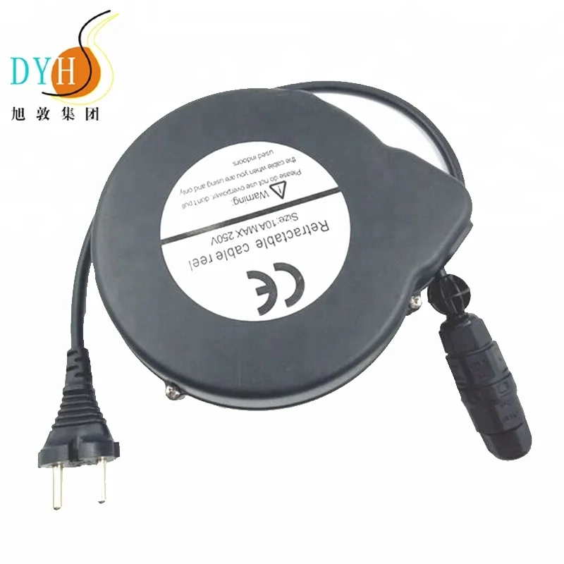 250V power cord automatic one side pull retractable cable reel drum