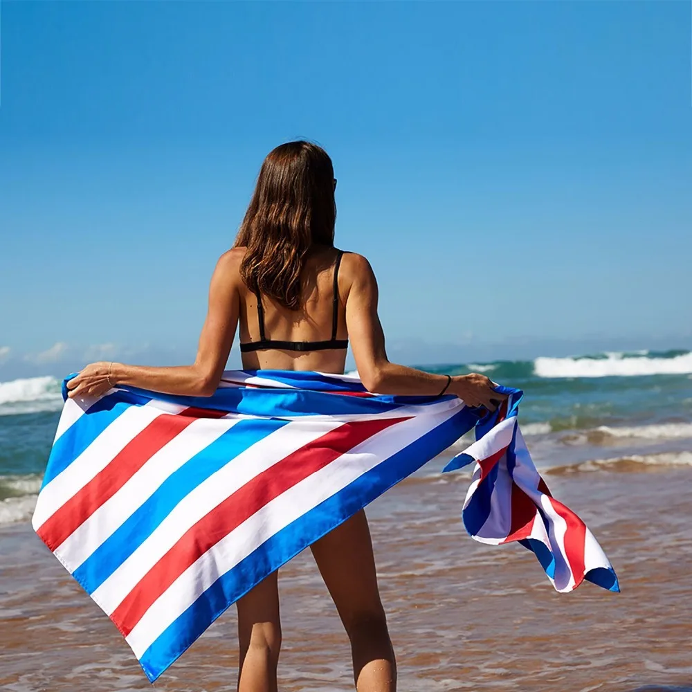 
Custom print beach towel with carry bag 