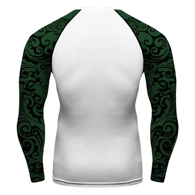 Men Compression Sports Fitness Long Sleeve Training Base Layers Shirt House Slytherin Printed BJJ Cycling Running Tee Shirt Top