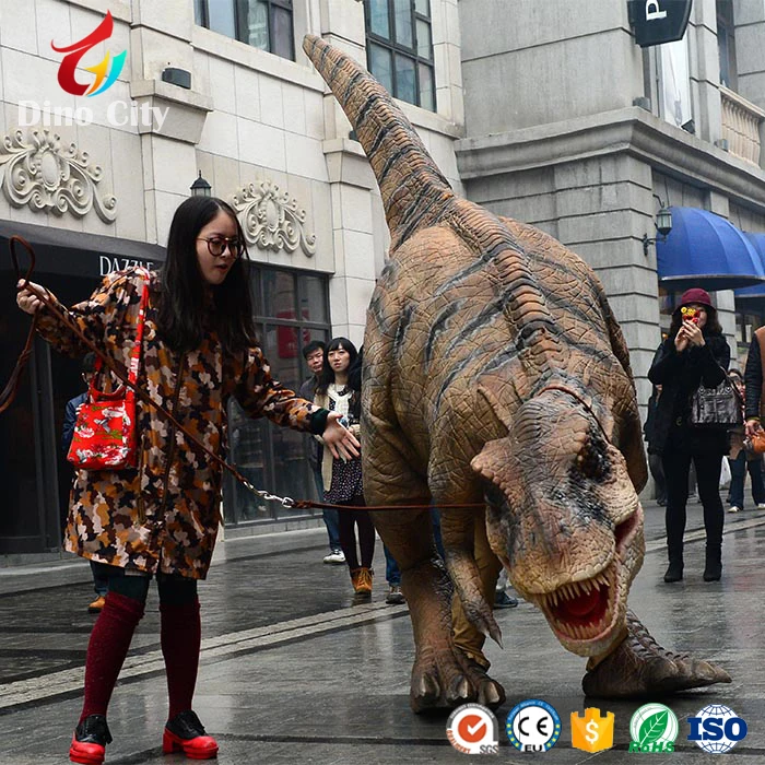 Life Like Robot Walking with Dinosaur Costume T Rex Suit