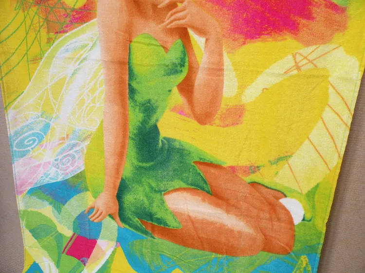 Custom Cartoon pattern velour fabric 100% cotton kids beach towel with custom prints