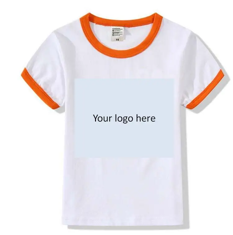 Оптовая продажа 2017 популярная детская футболка с короткими рукавами с логотипом на заказ 100%