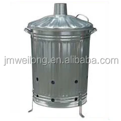 75L 90L 100L galvanized steel garden incinerator/ Incinerator Manual Lift Trash Can/Garden incinerator bin