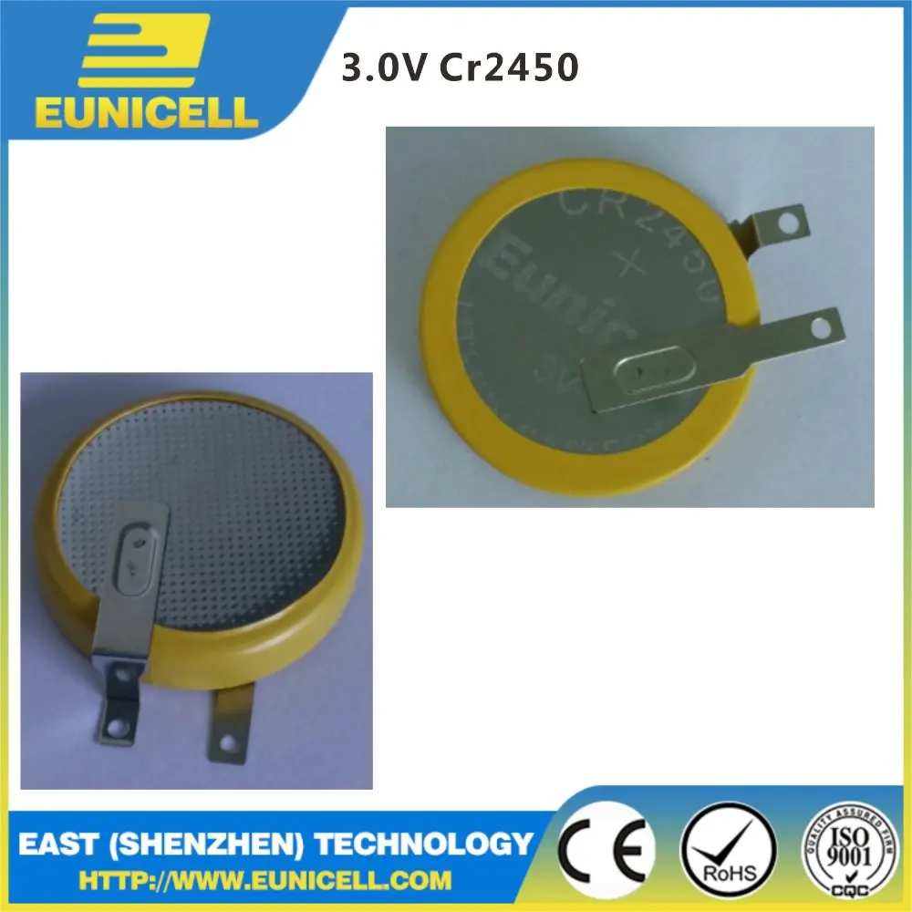 Cr2032 3v Lithium Soldering Battery CR2032 Button Battery With Tabs Pins