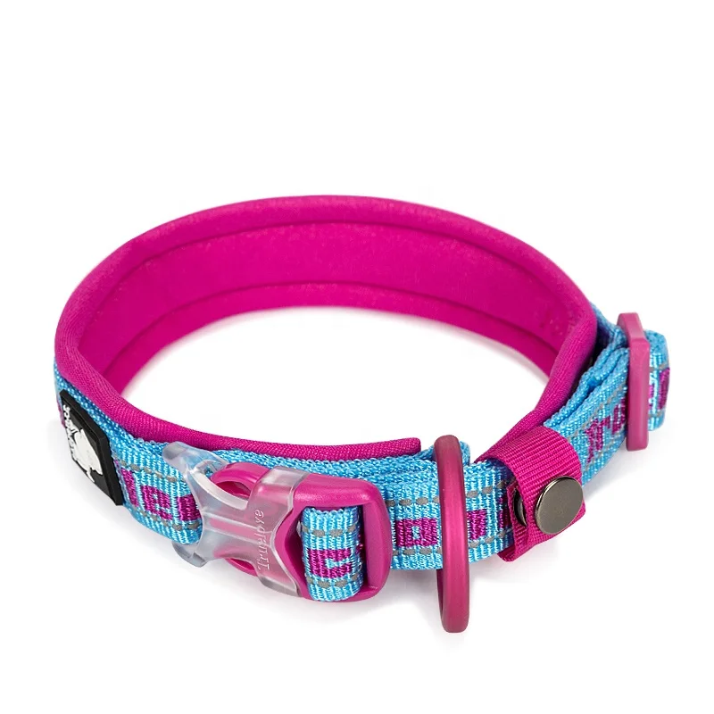 Nylon Reflective Soft Neoprene Wholesale Adjustable Dog Collar Pet Collars & Leashes for Dog All Seasons