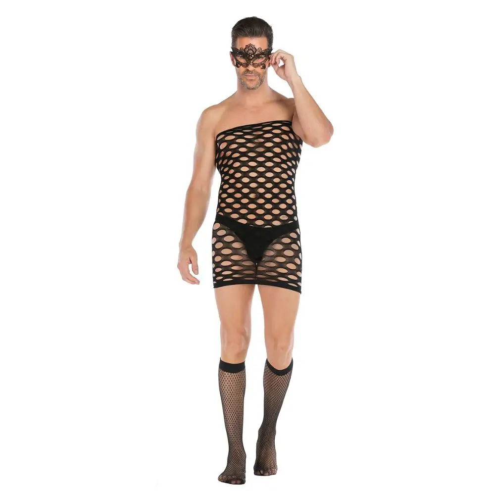 
Sexy Man bodystocking fishnet night dress sexy men lingerie sleepwear 