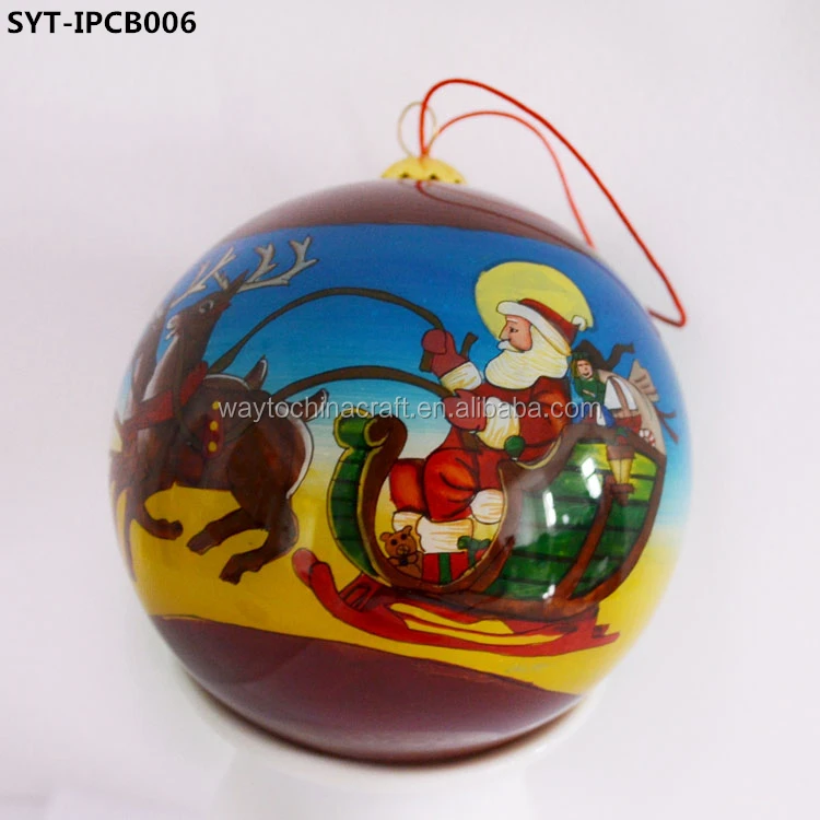 
Hand painted christmas ball glass inside painted 