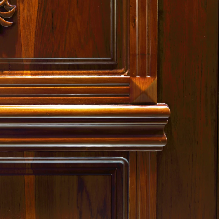 Prettywood Villas Exterior Custom Design Main Entrance Carved Timber Solid Wooden Doors