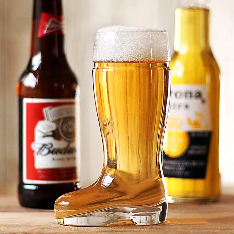 Hot Selling Different Size Custom Glass Beer Das Boot Shaped Glass Beer Boots
